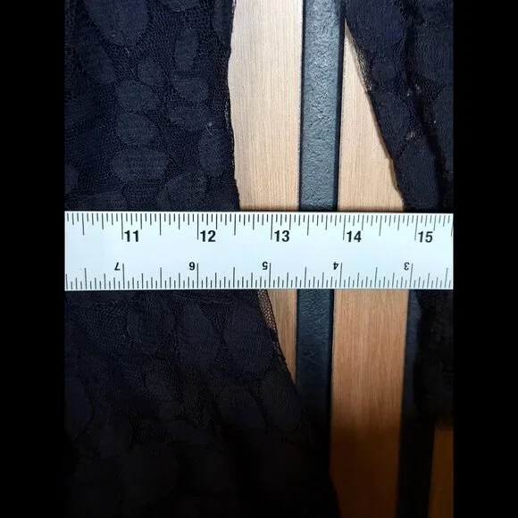 Free People Dress 0 Womens Black Lacey Fit & Flare Frayed 3/4 Sleeve - Picture 4 of 8